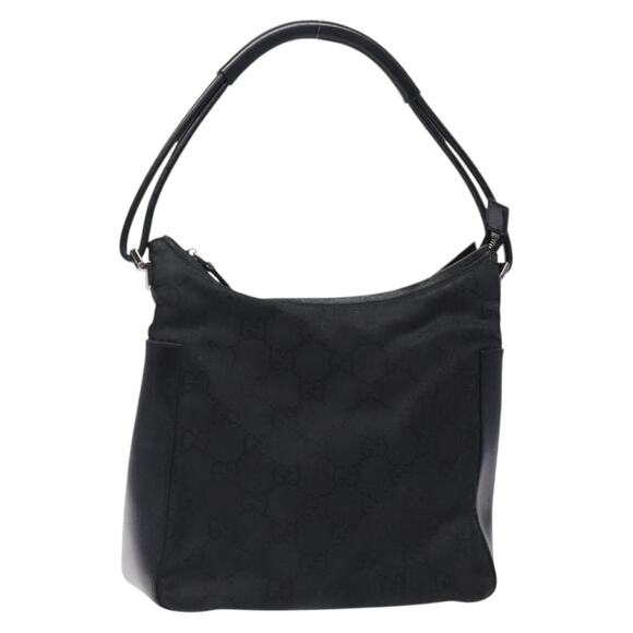 GUCCI GG Canvas Shoulder Bag Nylon Black Silver 001 001 - Picture 1 of 16